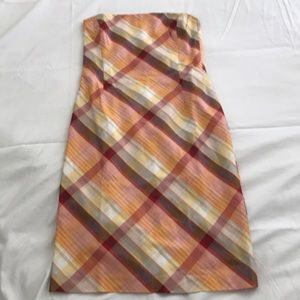 Helen Wang New York Strapless Plaid Dress